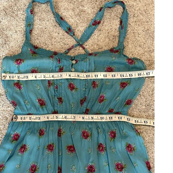 Ambercrombie & Fitch Sz Large CottageCore Costal Spaghetti Cross Back Mini Dress - Picture 3 of 10